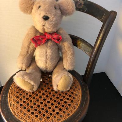 Antique Miniature Cain Chair and Teddy Bear ðŸ§¸ -Lot 146