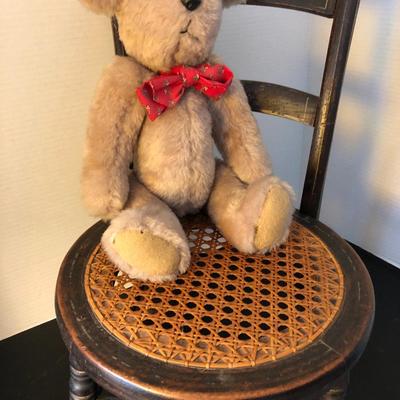 Antique Miniature Cain Chair and Teddy Bear ðŸ§¸ -Lot 146