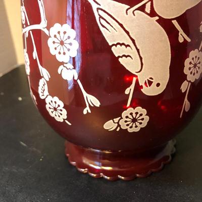 Tall Vases / Colored Glass -Lot 148