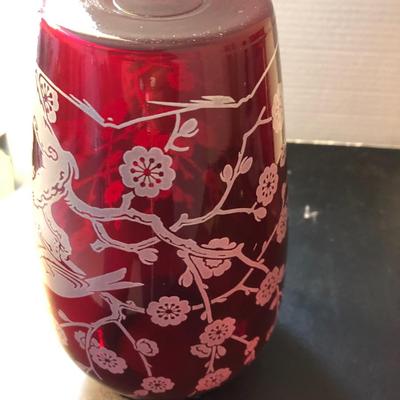 Tall Vases / Colored Glass -Lot 148