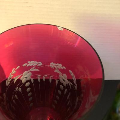 Tall Vases / Colored Glass -Lot 148
