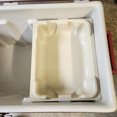 Vintage Coleman Steel Belted 80 Cooler Burgundy 1988
