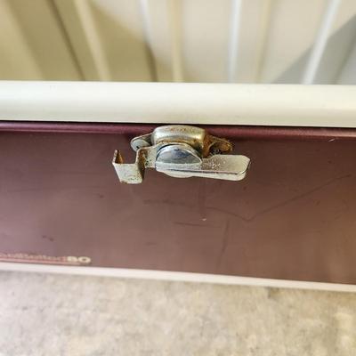 Vintage Coleman Steel Belted 80 Cooler Burgundy 1988