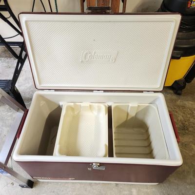 Vintage Coleman Steel Belted 80 Cooler Burgundy 1988