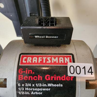 Craftsman  6in Bench Grinder with Lamp & Stand Tested Working