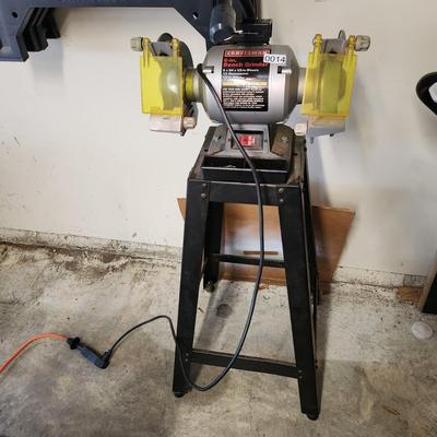 Craftsman  6in Bench Grinder with Lamp & Stand Tested Working