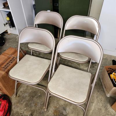 4 Samsonite Padded seat metal folding chairs