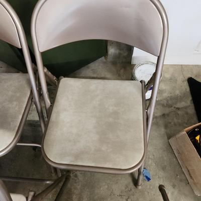 4 Samsonite Padded seat metal folding chairs
