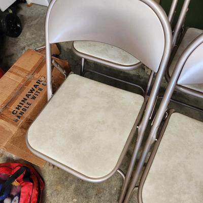 4 Samsonite Padded seat metal folding chairs