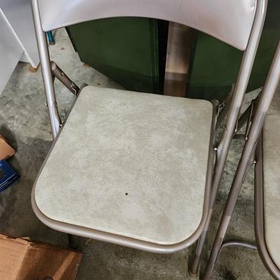 4 Samsonite Padded seat metal folding chairs
