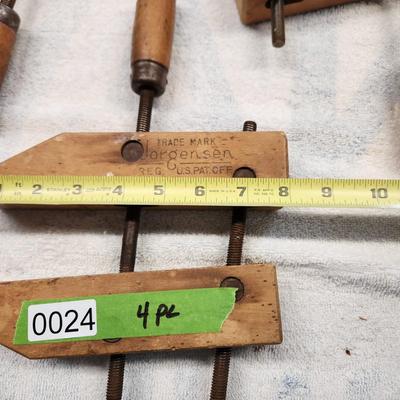 4 Jorgensen Wood Clamps 1 10"    3 8"