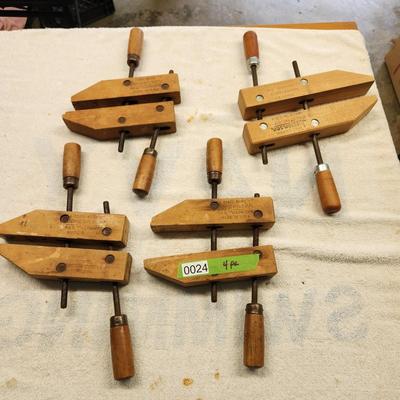 4 Jorgensen Wood Clamps 1 10"    3 8"