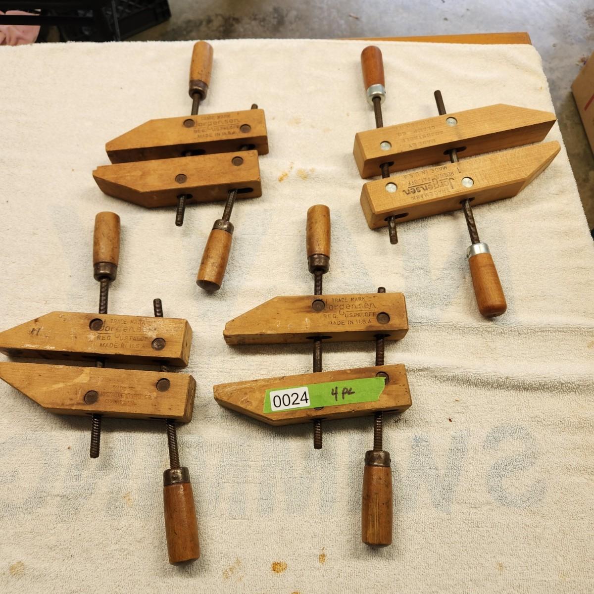 4 Wood Clamps 1 10" 3 8"