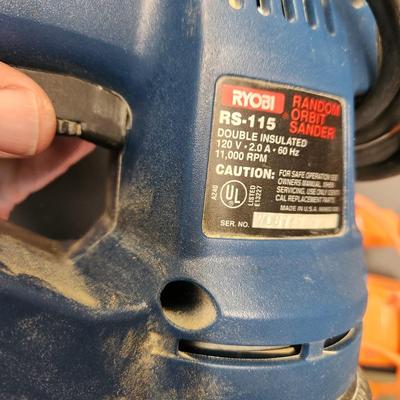 lot of 3 Power tools Black & Decker Drill ,Saber Saw  Ryobi Orbit Sander