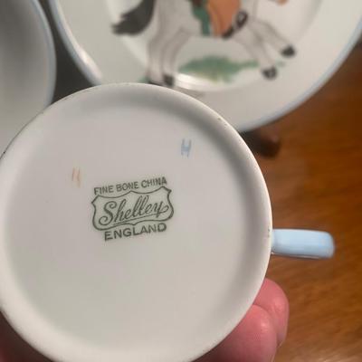 Shelley Fine Bone China Vintage Cowboy Childâ€™s Set Lot 202