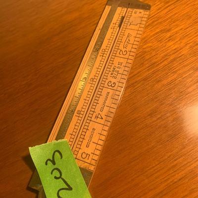 Lufkin #372 Antique Brass & Wood Folding Ruler