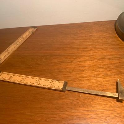 Lufkin #372 Antique Brass & Wood Folding Ruler
