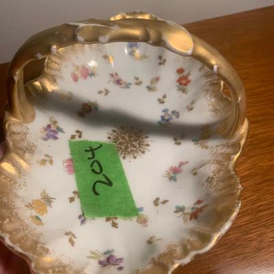 Antique Limoges Porcelain Basket Lot 204