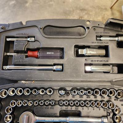 lot of 3 tool Cases Glue Gun Stapler, Drivers , Husky Socket set
