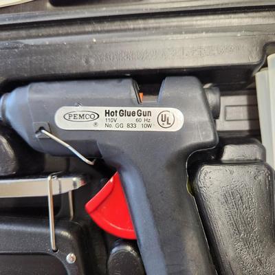 lot of 3 tool Cases Glue Gun Stapler, Drivers , Husky Socket set