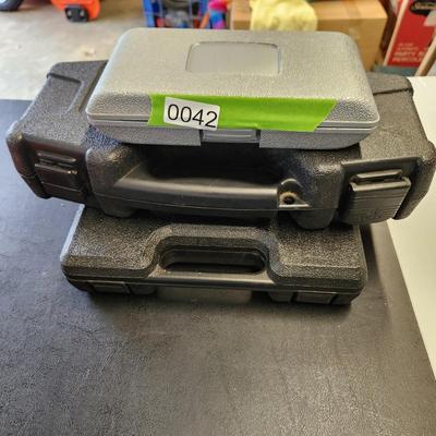 lot of 3 tool Cases Glue Gun Stapler, Drivers , Husky Socket set