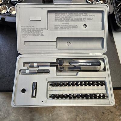 lot of 3 tool Cases Glue Gun Stapler, Drivers , Husky Socket set
