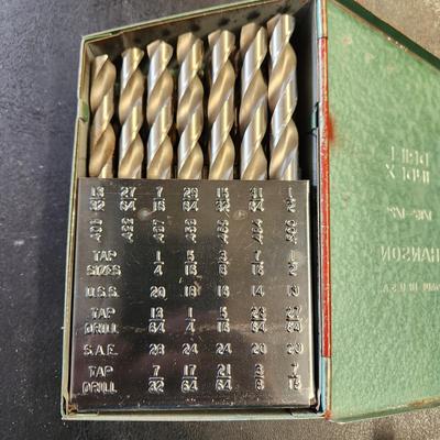 Drill Bit Lot Hanson , Huot, vintage "Dowl it" Dowel Jig
