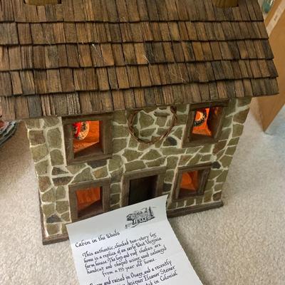 Reclaimed Barn Wood And Stone Light Up Handmade WV Farmhouse Cabin Eleanor Steiner -  Lot 207