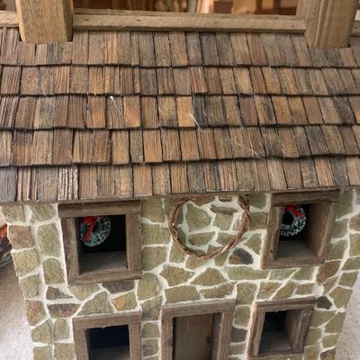 Reclaimed Barn Wood And Stone Light Up Handmade WV Farmhouse Cabin Eleanor Steiner -  Lot 207