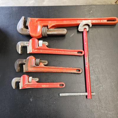 Pipe Wrench Lot Fuller 8" 10" Ridgid 10"  Spain 18