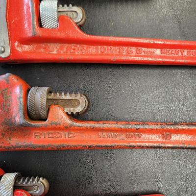 Pipe Wrench Lot Fuller 8" 10" Ridgid 10"  Spain 18
