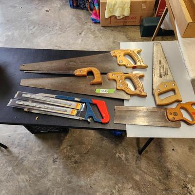 6 Hand Saw Lot  Hacksaw Disston Saw