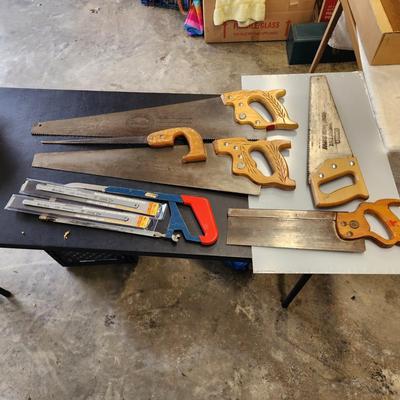 6 Hand Saw Lot  Hacksaw Disston Saw
