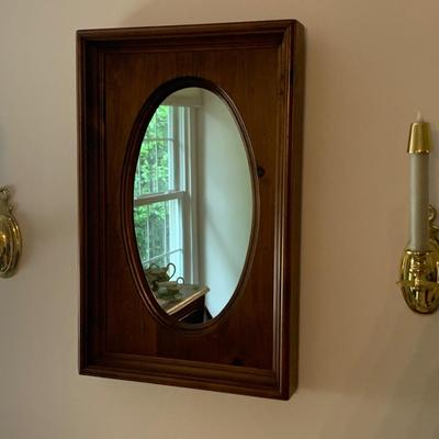 Wall Mirror and Brass Wall Candle Sconces Lot 209