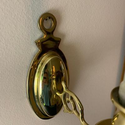 Wall Mirror and Brass Wall Candle Sconces Lot 209