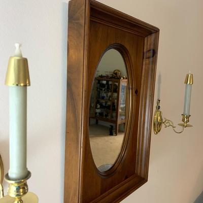 Wall Mirror and Brass Wall Candle Sconces Lot 209