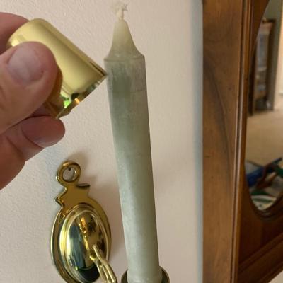 Wall Mirror and Brass Wall Candle Sconces Lot 209