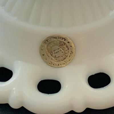 Large Lot - Vintage White Milk Glass - Raised Cake Plate Laced Pieces Candle Bases +++