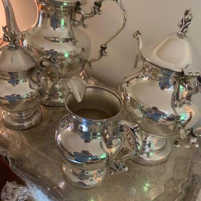 Large Silver Plate Tea Set - Lot 219