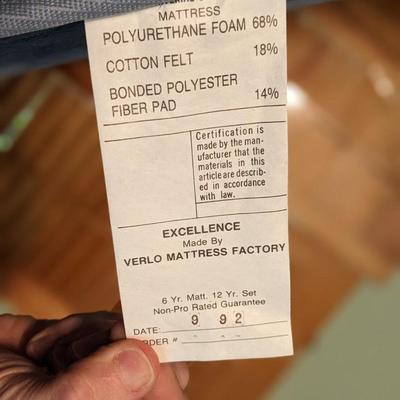 1 of 2 Sets of Verlo "Excellence" Twin Mattress Sets