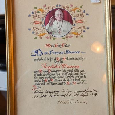 Signed and Sealed Father Francis Deurer Apostolic Blessing
