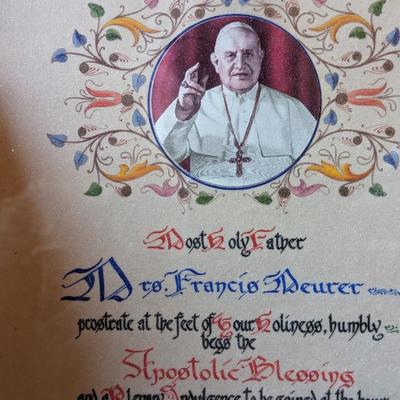 Signed and Sealed Father Francis Deurer Apostolic Blessing