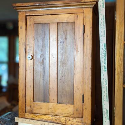 Antique Vintage Primitive Wood Storage Cabinet Cupboard