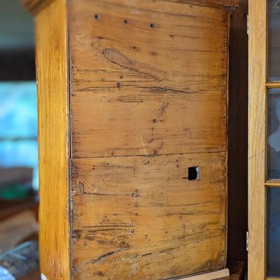 Antique Vintage Primitive Wood Storage Cabinet Cupboard