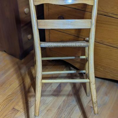 Set of 4  Vintage Wicker Seat Church Chairs