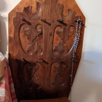 Beautiful Carved Wood Cross Wall Holder