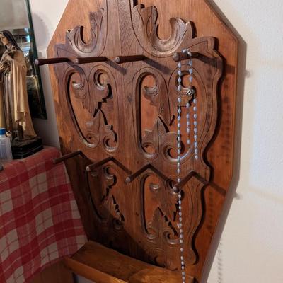 Beautiful Carved Wood Cross Wall Holder
