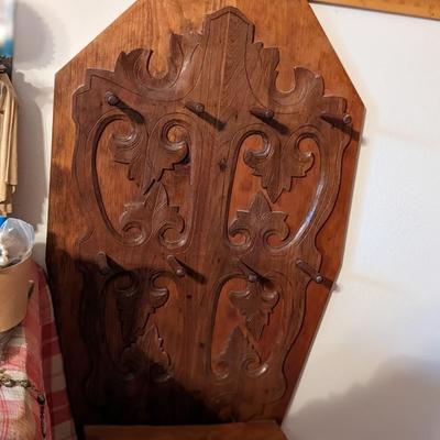 Beautiful Carved Wood Cross Wall Holder