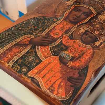 Amazing Black Madonna on Wooden Medium