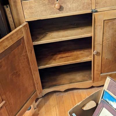 Vintage 2 Piece Maple Kitchen Cabinet